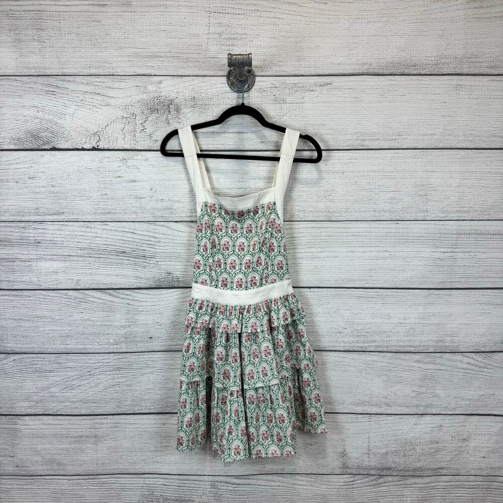 Rachel Parcell Women's Floral Cotton Poplin Tiered Mini Dress Size 10